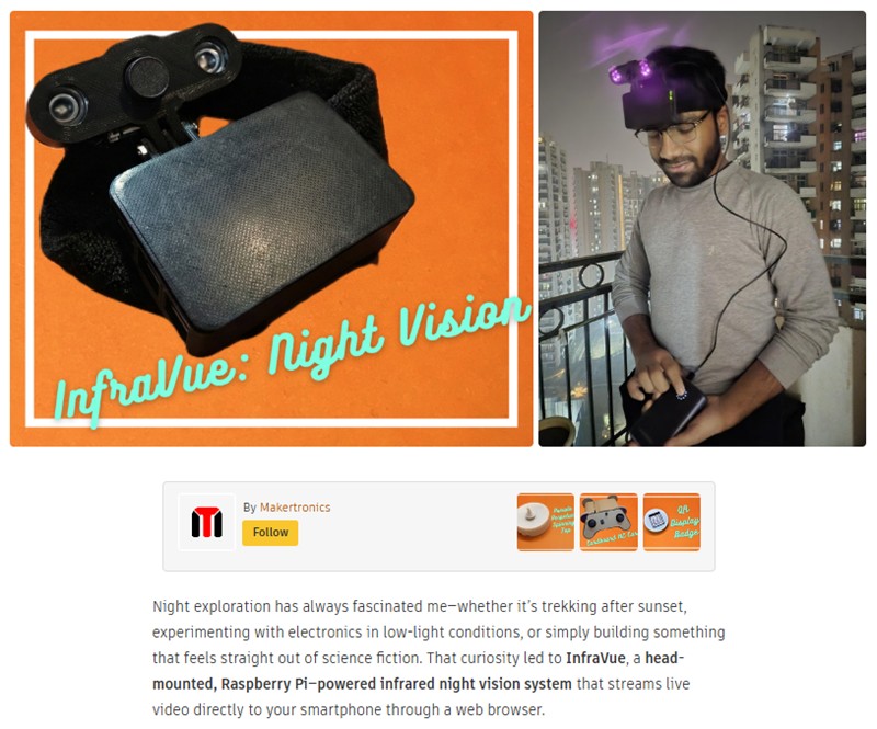 instructables - InfraVue: Seeing in the Dark With Tech