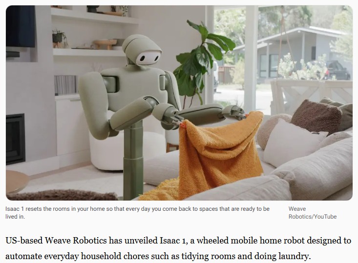 interestingengineering - Watch: From laundry to making your bed, Isaac 1 humanoid robot is ready for house chores