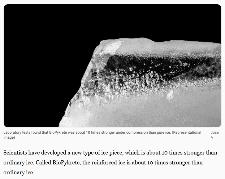 interestingengineering - 10x stronger super ice created, rivals concrete in strength, absorbs 70x more energy before breaking